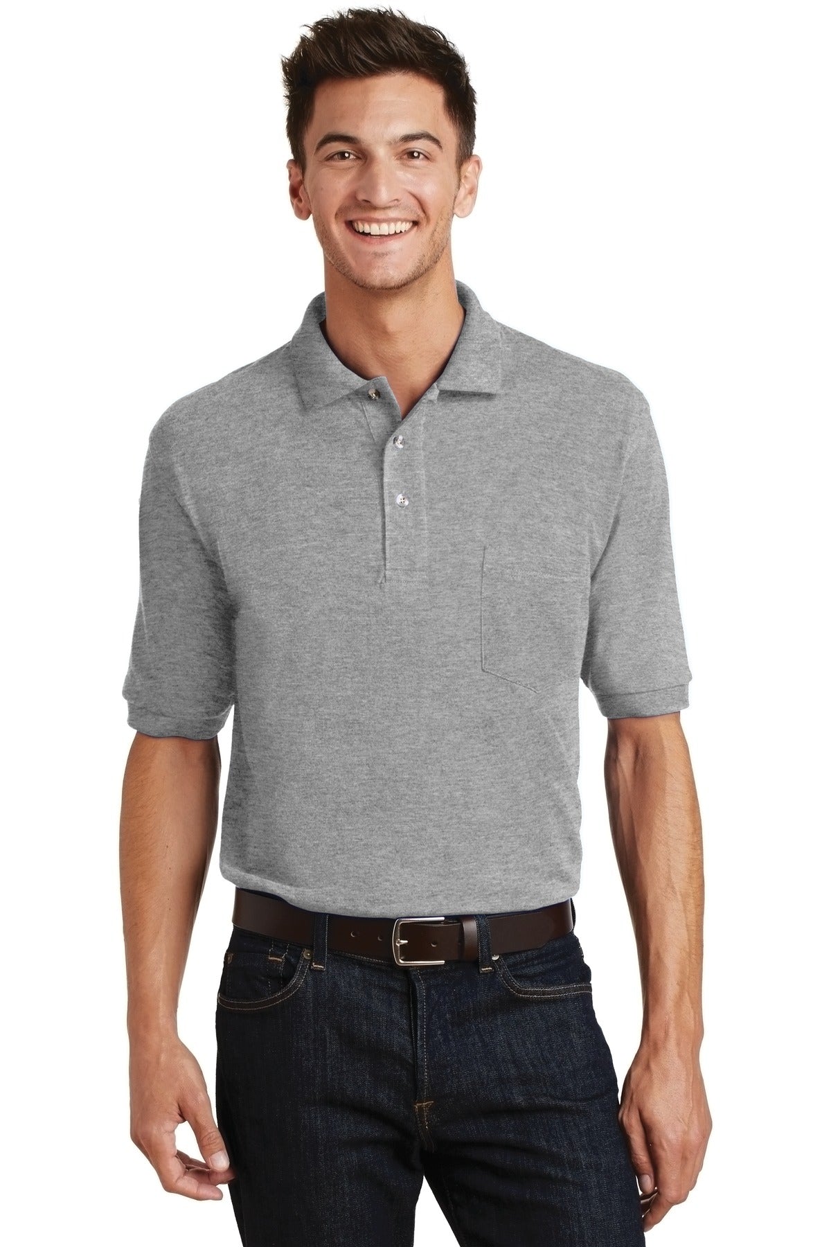 Port Authority® Heavyweight Cotton Pique Polo with Pocket