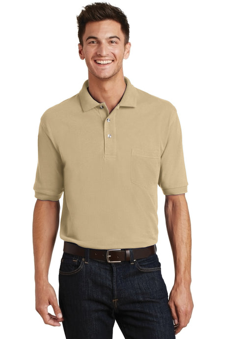 Port Authority® Heavyweight Cotton Pique Polo with Pocket