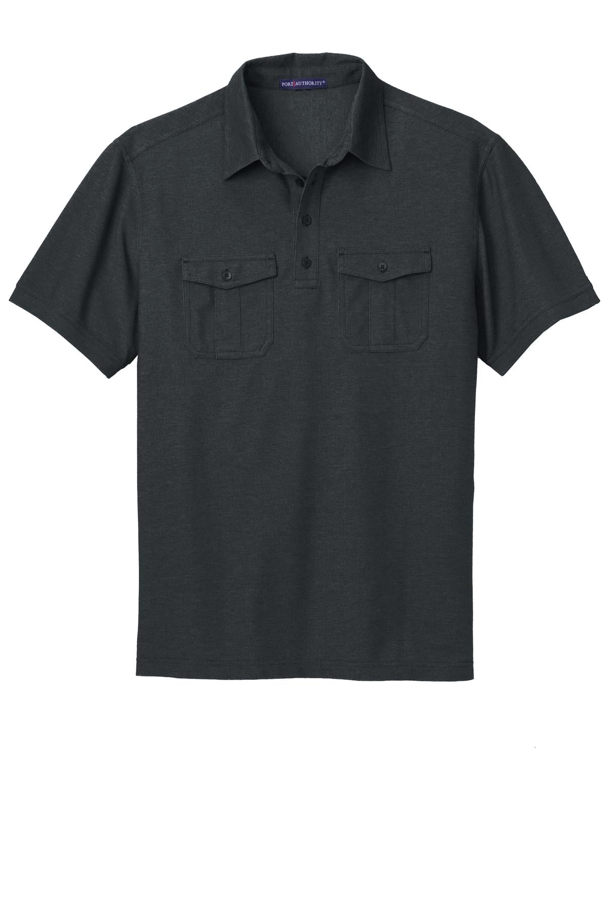 Port Authority® Oxford Pique Double Pocket Polo