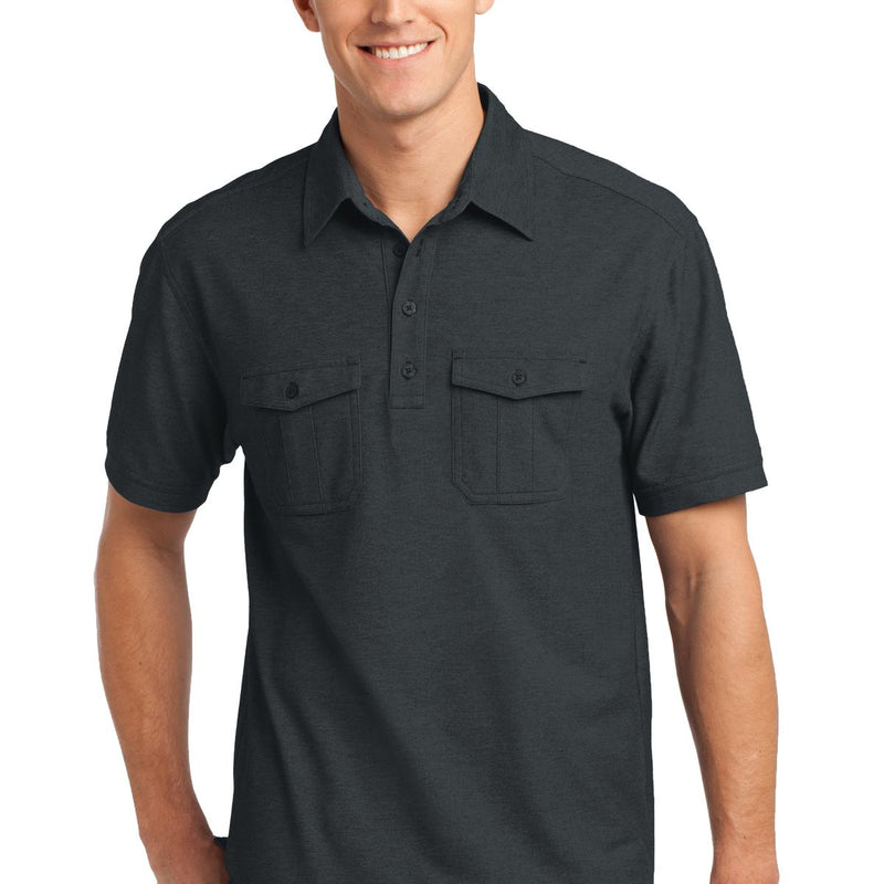 Port Authority® Oxford Pique Double Pocket Polo