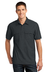 Port Authority® Oxford Pique Double Pocket Polo