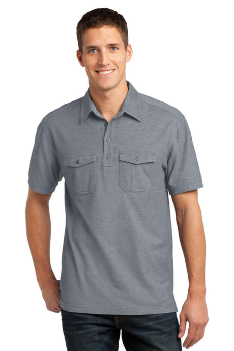 DISCONTINUED Port Authority® Oxford Pique Double Pocket Polo