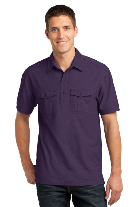 DISCONTINUED Port Authority® Oxford Pique Double Pocket Polo