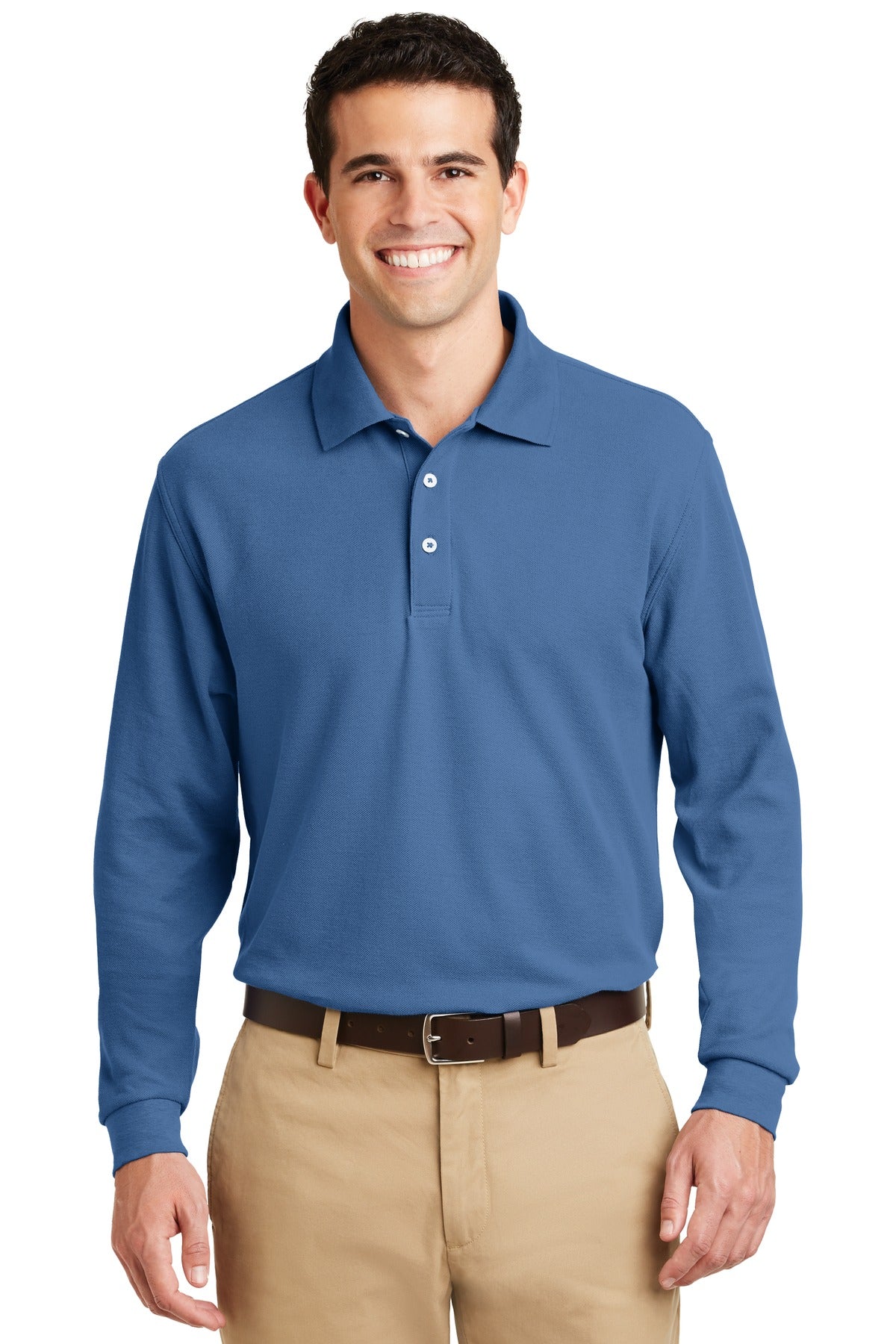 DISCONTINUED Port Authority® Long Sleeve EZCotton Pique Polo