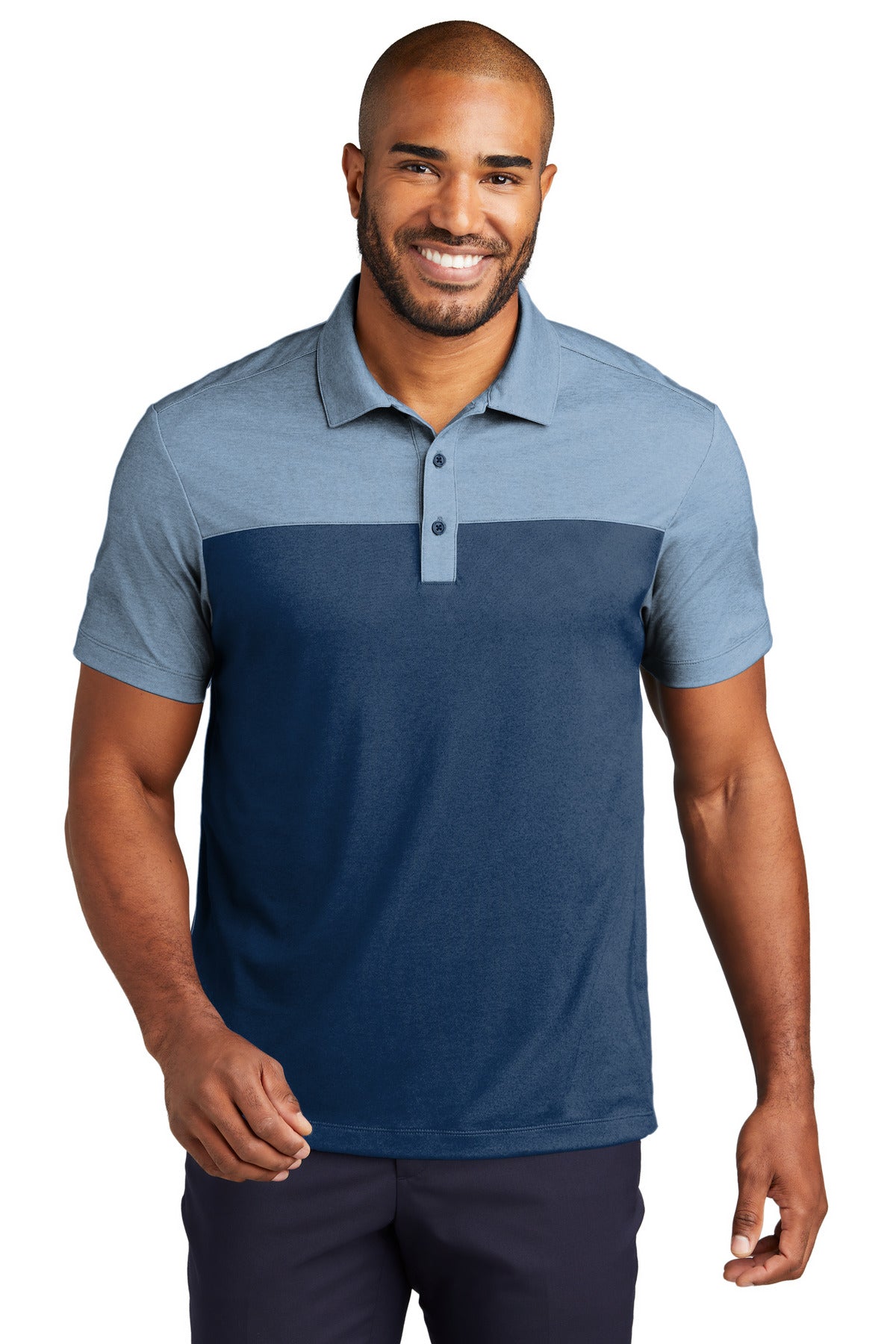 Port Authority® Fine Pique Blend Blocked Polo