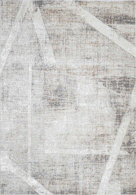 KAI 203 Polyester Fabric - Cream Abstract Pattern, Bronze, Ivory, Charcoal Grey, 5' 3" X 7' 4", 7' 9" X 10' 9", 10' X 13' (3 Sizes)