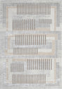 KAI 204 Polyester Fabric - Cream-Based Bronze, Ivory, Grey Geometric Detailing, 5' 3" x 7' 4", 7' 9" x 10' 9", 10' x 13' (3 Sizes)