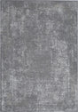 KAI 205 Polyester Fabric - Charcoal Grey High-Low Rug, Elegant Silver Oriental Design, Bronze Touches (3 Sizes)
