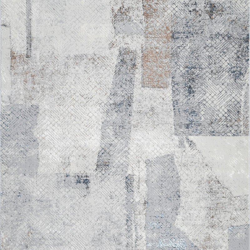 KAI 207 Polyester Fabric - Textured Cream, Ivory/Gray, Bronze And Charcoal Accents, 5' 3" X 7' 4", 7' 9" X 10' 9", 10' X 13' (1 Unit)