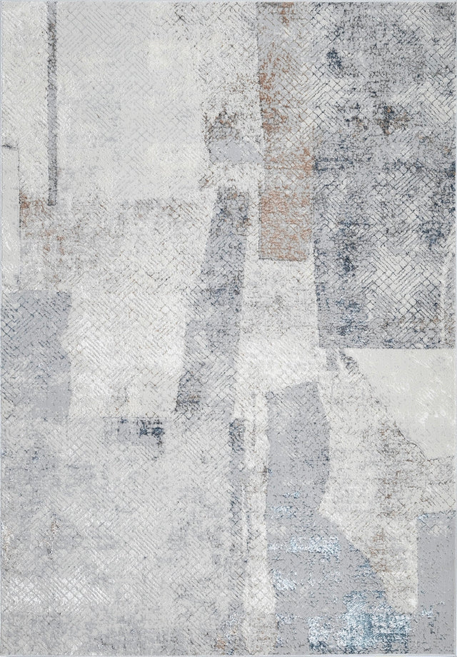 KAI 207 Polyester Fabric - Textured Cream, Ivory/Gray, Bronze And Charcoal Accents, 5' 3" X 7' 4", 7' 9" X 10' 9", 10' X 13' (1 Unit)