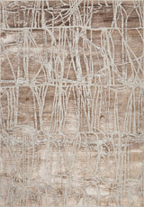 KAI 209 Polyester Fabric - Cream Rug With Subtle Bronze Abstract Design, Machine Made, Cotton Backing (3 Sizes)