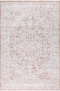 KAI 300 Polyester Rug - Cream Base, Textured Brick-Toned Oriental Motif, Grey Highlights, 5' 3" X 7' 4", 7' 9" X 10' 9", 10' X 13' (1 Unit)