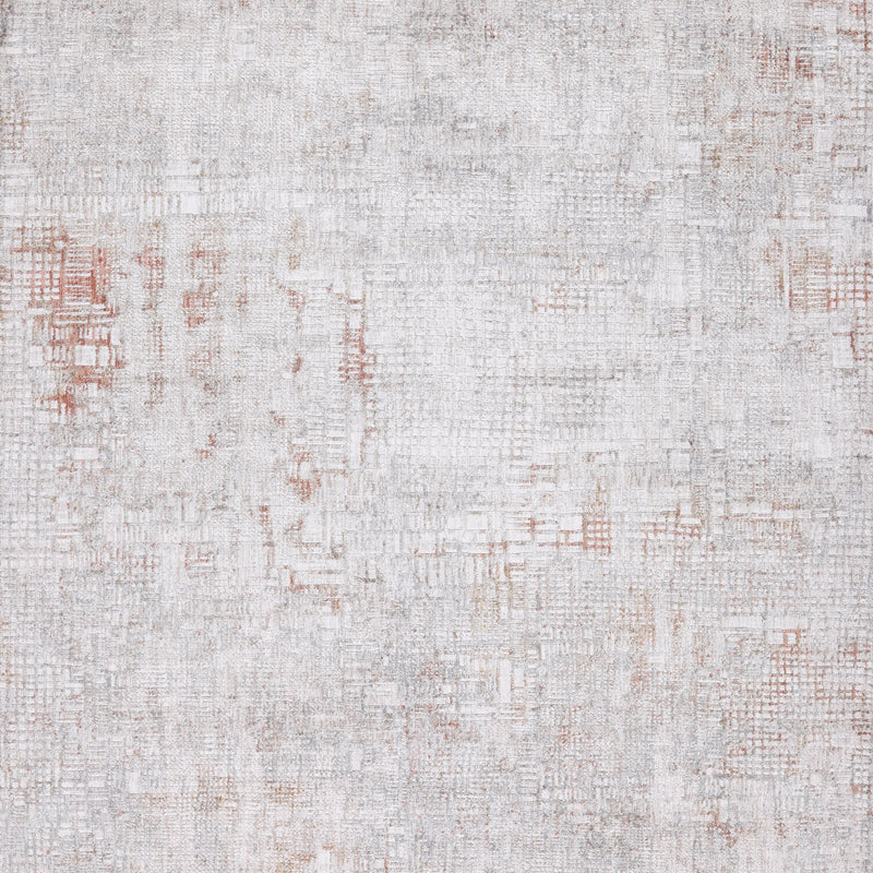 KAI 301 Polyester Rug - Abstract Cream With Brick Orange And Earth-Tone Accents, Machine Made, Cotton Backing (3 Sizes)