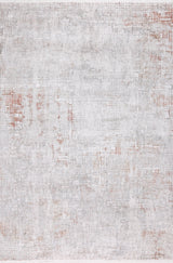 KAI 301 Polyester Rug - Abstract Cream With Brick Orange And Earth-Tone Accents, Machine Made, Cotton Backing (3 Sizes)