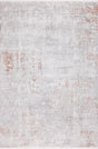 KAI 301 Polyester Rug - Abstract Cream With Brick Orange And Earth-Tone Accents, Machine Made, Cotton Backing (3 Sizes)