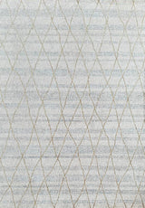 KAI 305 Polyester Fabric - Cream High-Low Texture, Blue Gray Gold-Brown Argyle Design, 5' 3" X 7' 4", 7' 9" X 10' 9", 10' X 13' (1 Unit)