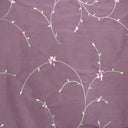 Kala Floral Embroidered Silk Dupioni Fabric - Aubergine, Blossom, Butter, Champagne, Oyster, Sage, 54" Width (1 Yard)
