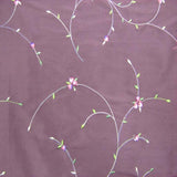 Kala Floral Embroidered Silk Dupioni Fabric - Aubergine, Blossom, Butter, Champagne, Oyster, Sage, 54" Width (1 Yard)