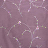 Kala Floral Embroidered Silk Dupioni Fabric - Aubergine, Blossom, Butter, Champagne, Oyster, Sage, 54" Width (1 Yard)