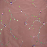 Kala Floral Embroidered Silk Dupioni Fabric - Aubergine, Blossom, Butter, Champagne, Oyster, Sage, 54" Width (1 Yard)