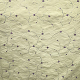 Kala Floral Embroidered Silk Dupioni Fabric - Aubergine, Blossom, Butter, Champagne, Oyster, Sage, 54" Width (1 Yard)