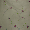 Kala Floral Embroidered Silk Dupioni Fabric - Aubergine, Blossom, Butter, Champagne, Oyster, Sage, 54" Width (1 Yard)