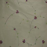Kala Floral Embroidered Silk Dupioni Fabric - Aubergine, Blossom, Butter, Champagne, Oyster, Sage, 54" Width (1 Yard)