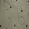 Kala Floral Embroidered Silk Dupioni Fabric - Aubergine, Blossom, Butter, Champagne, Oyster, Sage, 54" Width (1 Yard)