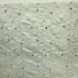 Kala Floral Embroidered Silk Dupioni Fabric - Aubergine, Blossom, Butter, Champagne, Oyster, Sage, 54" Width (1 Yard)