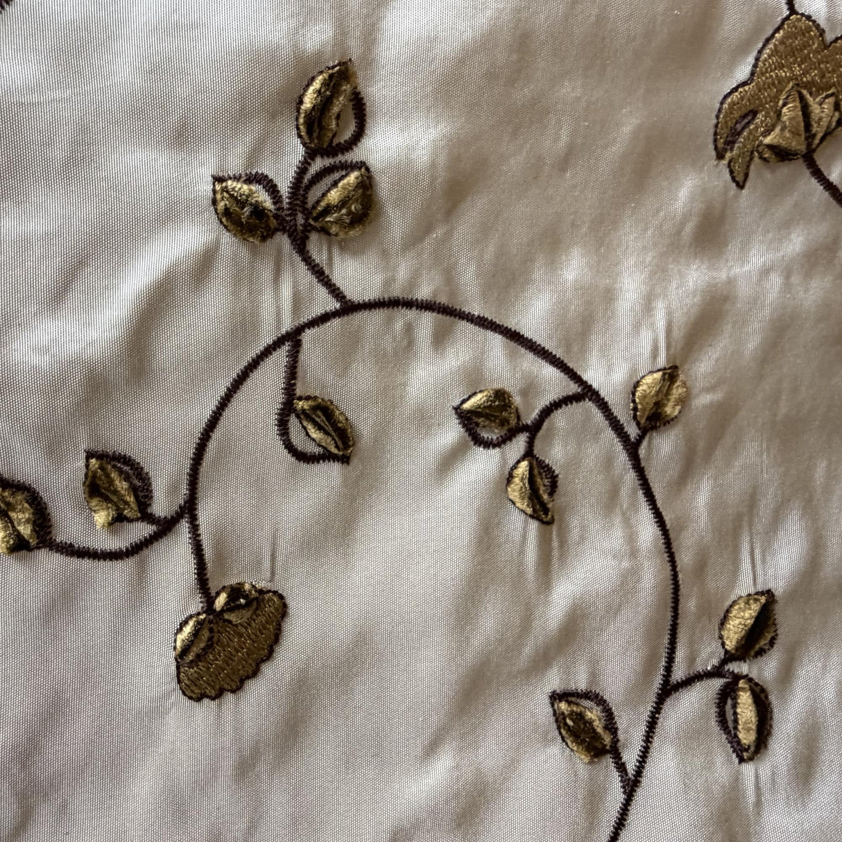 Kalei Fabric Silk Fabric - Floral Swirl Embroidered, 54" Width (1 Yard)