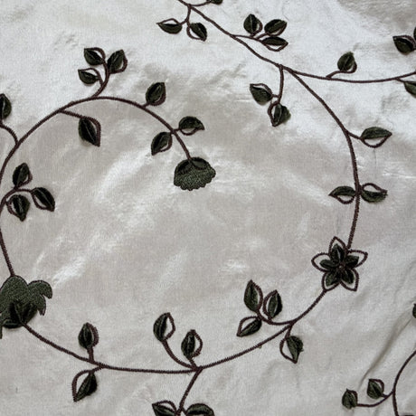 Kalei Fabric Silk Fabric - Floral Swirl Embroidered, 54" Width (1 Yard)
