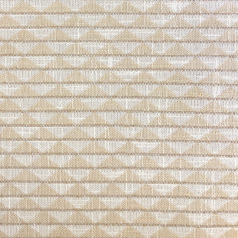 Kamali Metallic Linen Look Fabric - Diamond Geometric Pattern, Beige/Flax, 57" Width (1 Yard)