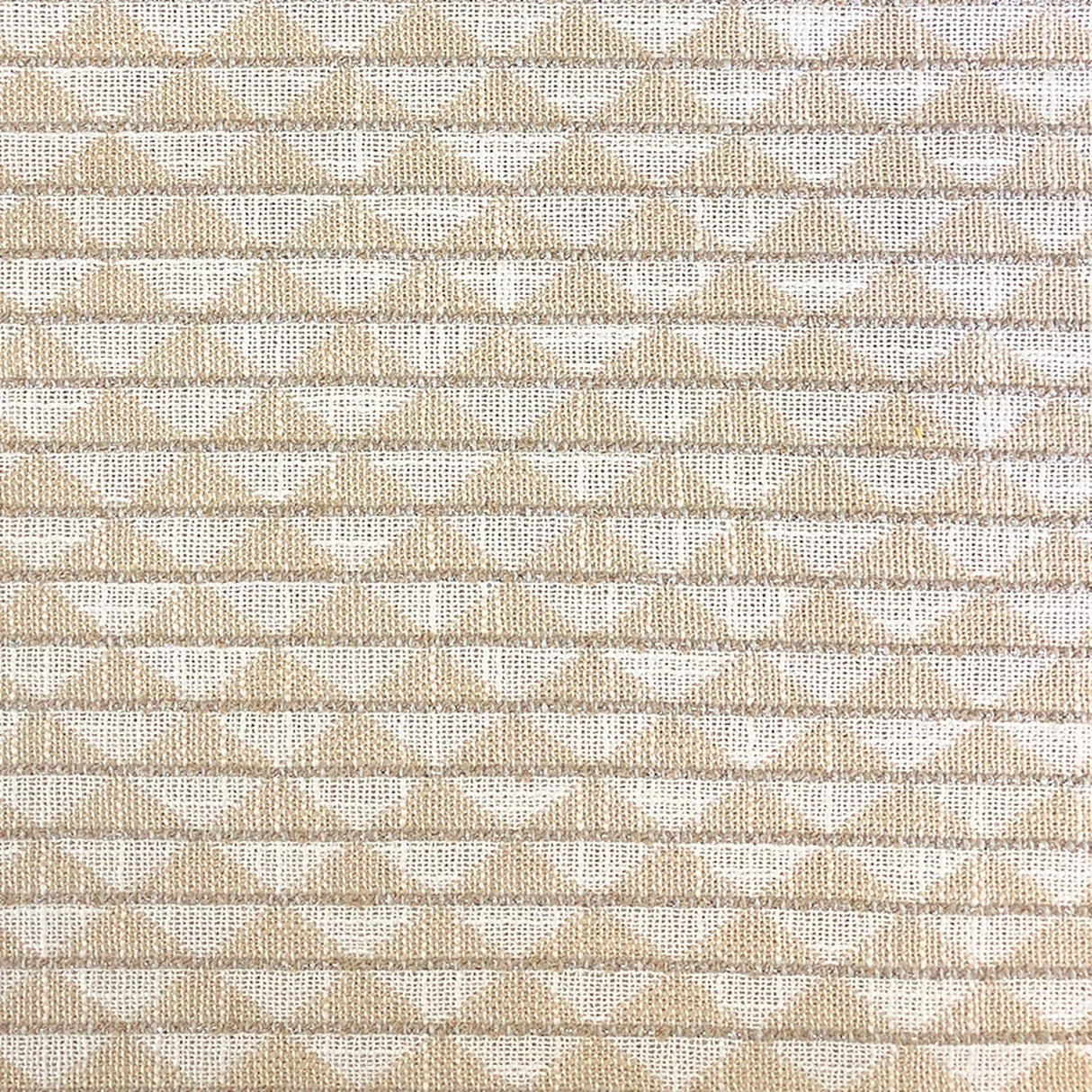 Kamali Metallic Linen Look Fabric - Diamond Geometric Pattern, Beige/Flax, 57" Width (1 Yard)