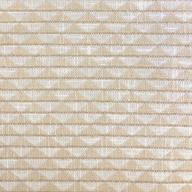Kamali Metallic Linen Look Fabric - Diamond Geometric Pattern, Beige/Flax, 57" Width (1 Yard)