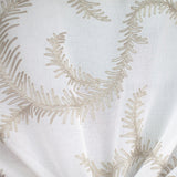 Karen Embroidered Floral Sheer Polyester Fabric - Beige, Ivory, White, Flax, 110" Width (1 Yard)