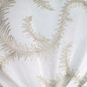 Karen Embroidered Floral Sheer Polyester Fabric - Beige, Ivory, White, Flax, 110" Width (1 Yard)