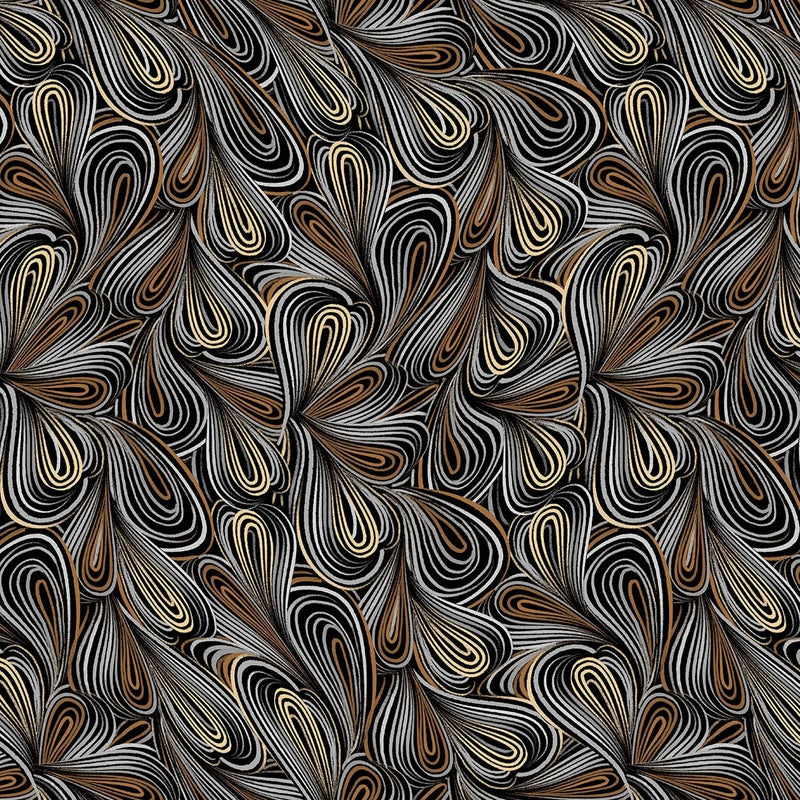 Cotton Wideback Fabric Brown Multi Color Flow 108"