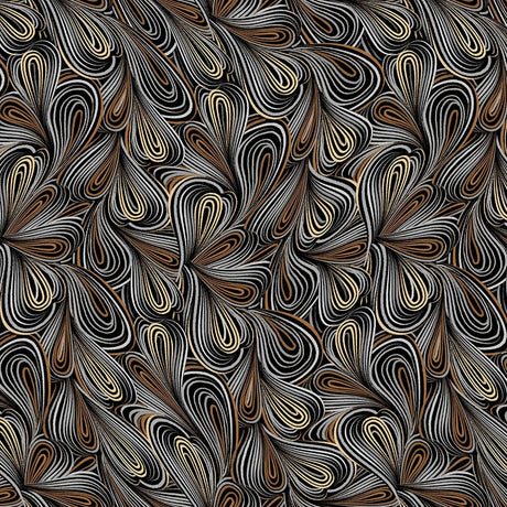 Cotton Wideback Fabric Brown Multi Color Flow 108"