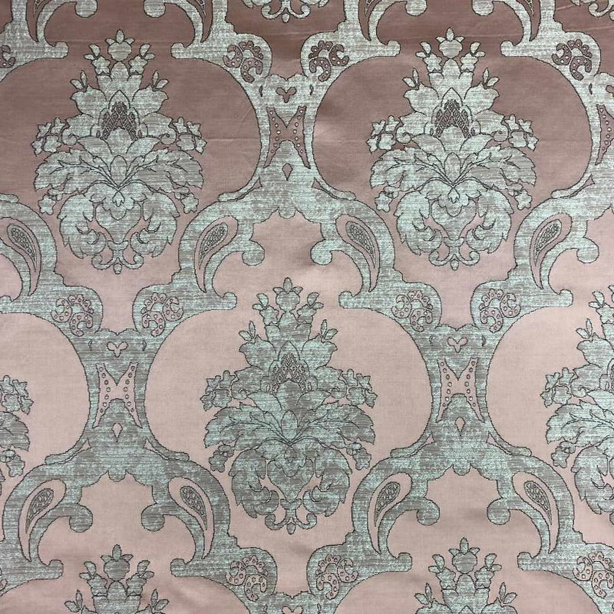 Katherine Textured Faux Silk Jacquard Fabric - Damask Pattern, 55" Width (1 Yard)
