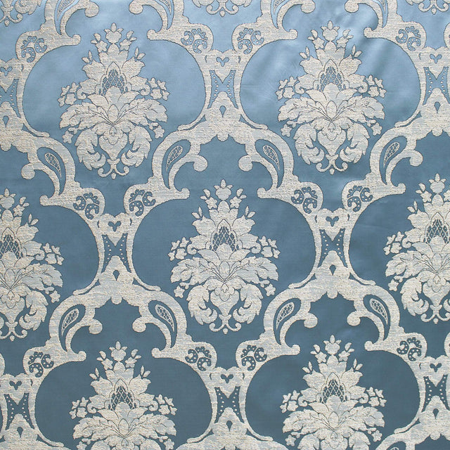 Katherine Textured Faux Silk Jacquard Fabric - Damask Pattern, 55" Width (1 Yard)