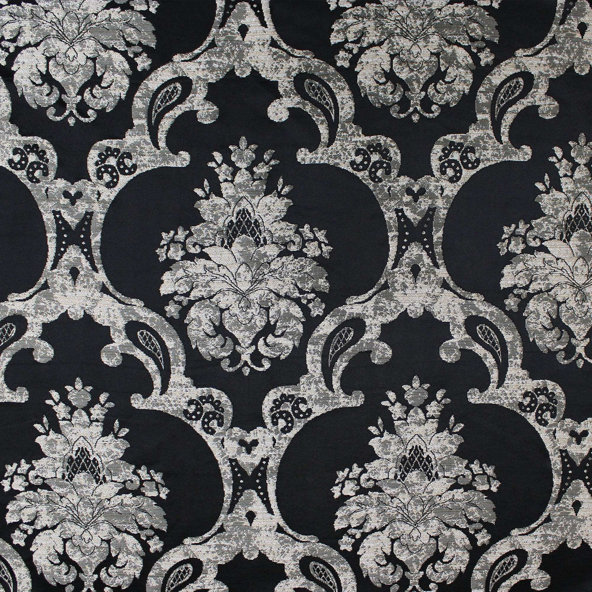 Katherine Textured Faux Silk Jacquard Fabric - Damask Pattern, 55" Width (1 Yard)