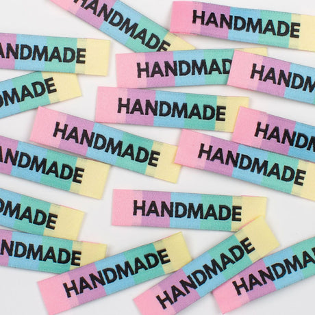 Woven Labels Rainbow Handmade 10 Pack