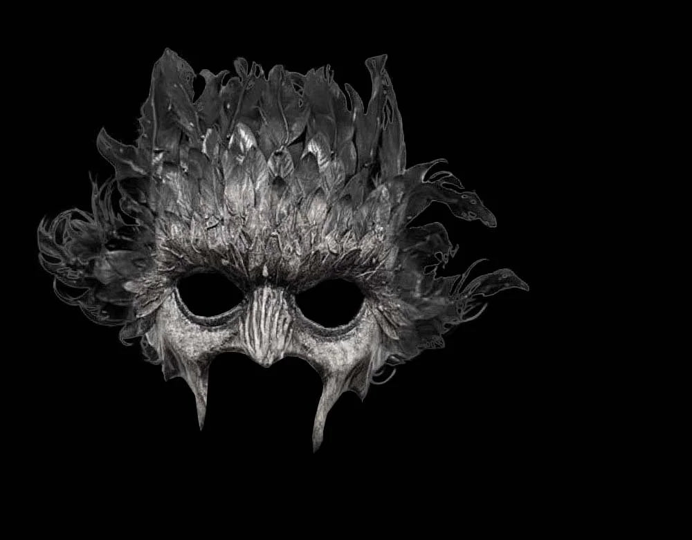 Voodoo Feather Devil - Half Mask