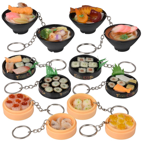Asian Food Key Rings Assortment (1 DZ)