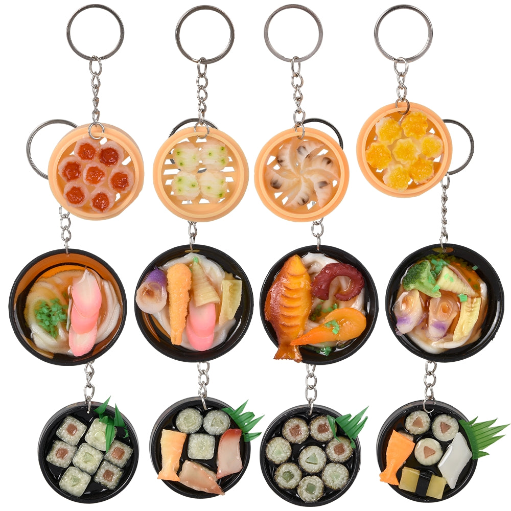 Asian Food Key Rings Assortment (1 DZ)