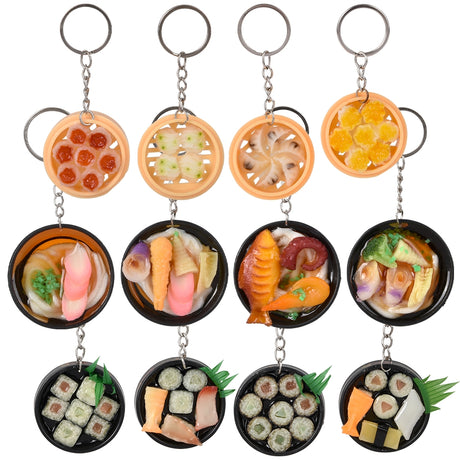 Asian Food Key Rings Assortment (1 DZ)