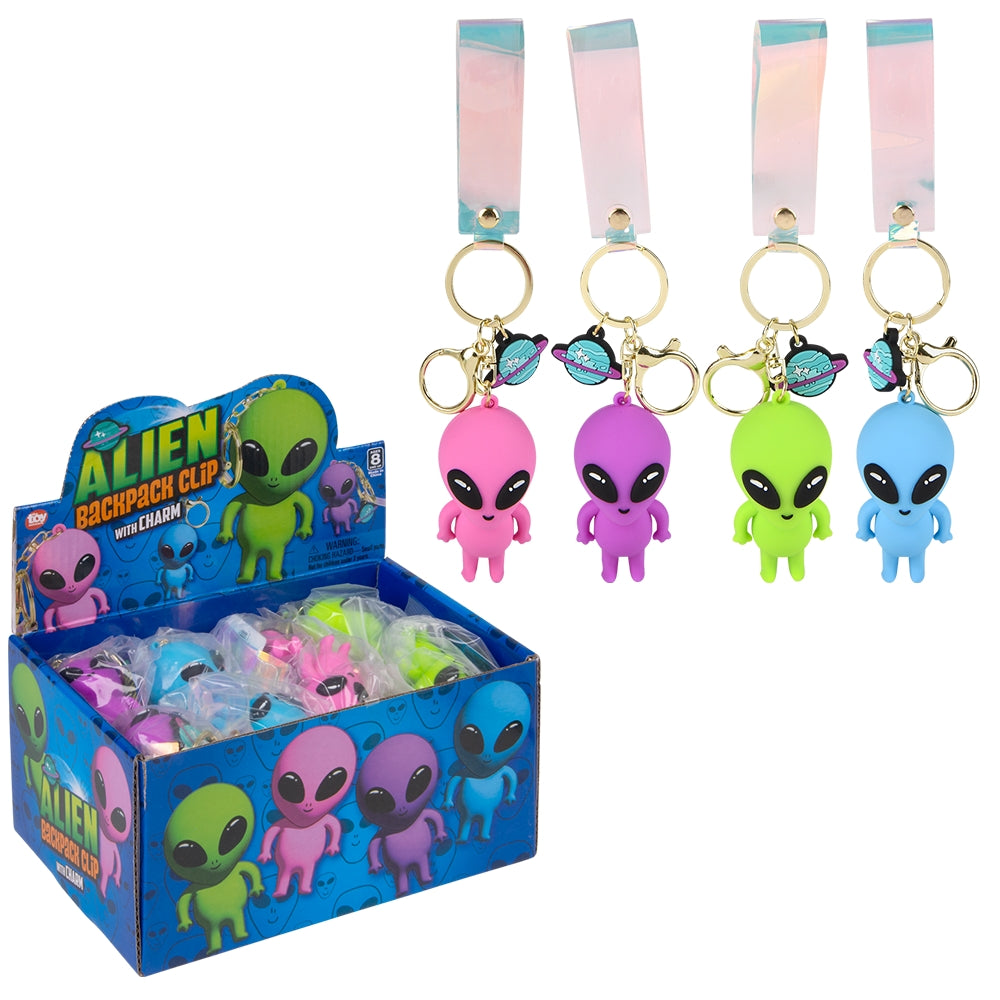 Alien Charm Wristlet Backpack Keyring (24 Ct)