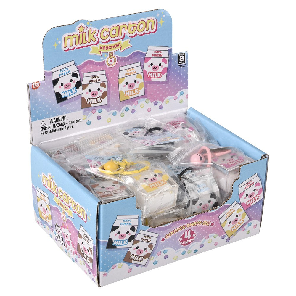 Kawaii Animal Milk Carton Liquid Clip On (24 Pc Display)