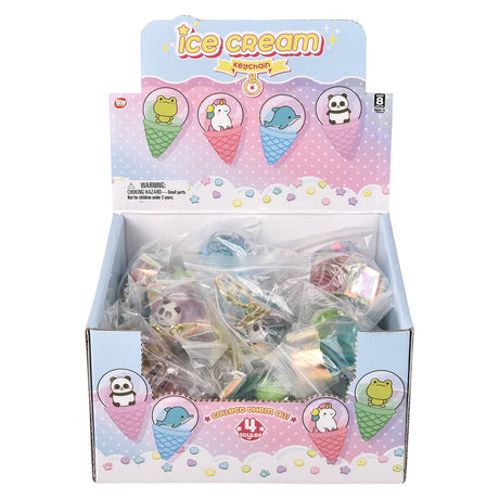 Kawaii Animal Ice Cream Clip On (24 Pc Display)