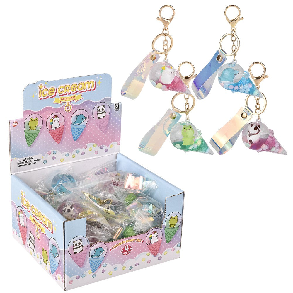Kawaii Animal Ice Cream Clip On (24 Pc Display)